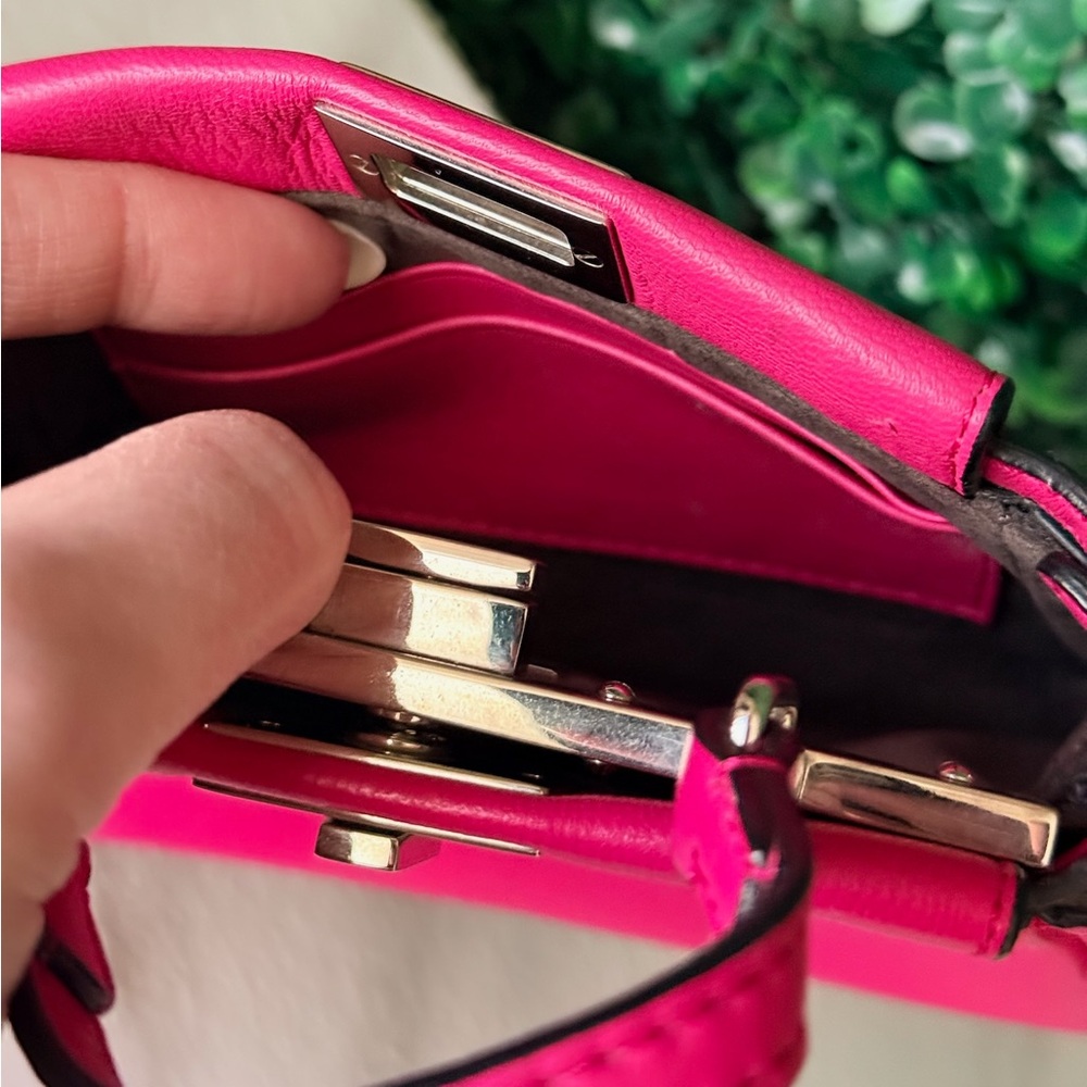 Fendi Pink Peekaboo Mini Top-Handle Crossbody Bag Authentic - Picture 9 of 10